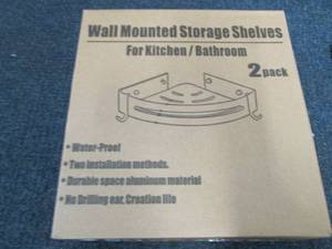 lot 301 image: Black Wall Mounted Storage Shelves ...