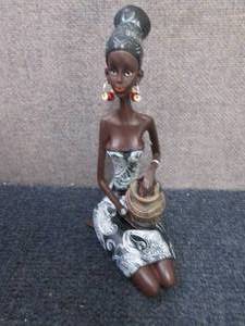 lot 374 image: African Woman Figurine...
