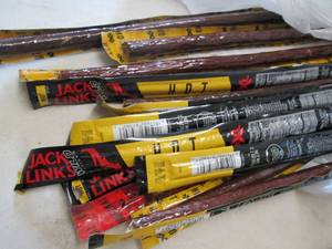 lot 434 image: 12- 2.2 oz Jack Links Hot Beef Stic...