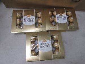 lot 449 image: 3- 5.3 oz Boxes Ferrero Rocher Choc...