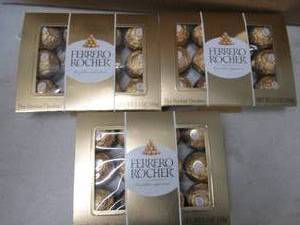 lot 453 image: 3- 5.3 oz Boxes Ferrero Rocher Choc...