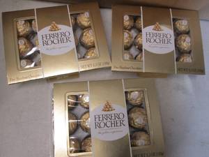 lot 456 image: 3- 5.3 oz Boxes Ferrero Rocher Choc...