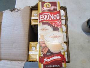 lot 485 image: 6- 32 oz Borden Classic Egg Nog...
