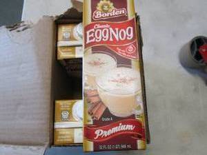 lot 486 image: 6- 32 oz Borden Classic Egg Nog...