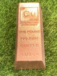 1 Pound Investment Grade Copper Bar