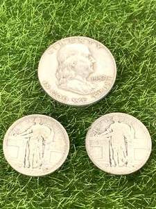 2 Standing Liberty Quarters & Franklin Half Dollar