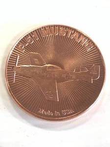 1oz P-51 Mustan Copper Round