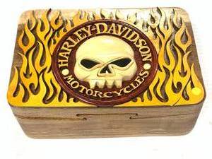 Harley Davidson Custom Wood Box 6 58 Inch Wide