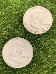 Lot of 2 Franklin Half Dollars