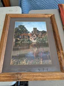 lot 364 image: Reflective Castle Wall Art , Wood FrameSingle MatteGlass