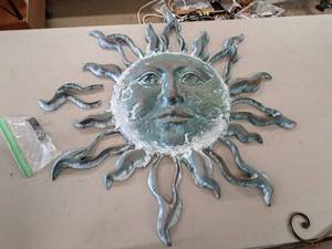 lot 378 image: Sun Metal Wall Art