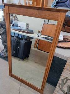 lot 382 image: Vintage Wood Framed Dresser Mirror