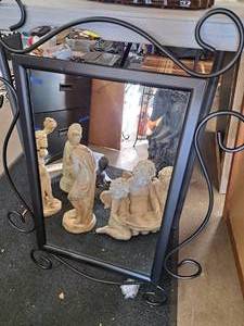 lot 383 image: Metal Framed Wall Mirror