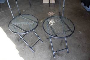 lot 905 image: Lot of (2) Folding Glass-Top Tables