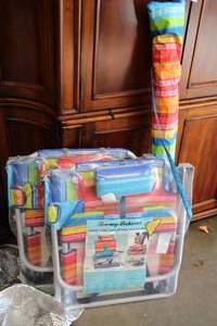 lot 767 image: (2) Tommy Bahama Chairs and (1) Beach Umbrella