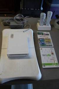lot 801 image: Nintendo Wii Game Console with (2) Games and Fitness Pad