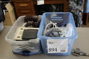 lot 894 image: Lot of (2 Bins) Misc Computer Equipment and Cables