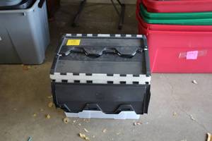 lot 925 image: Lot of (3) Clear Fold-Top Storage Bins