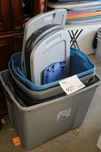 lot 927 image: Lot of (5) Storage Bins with Lids