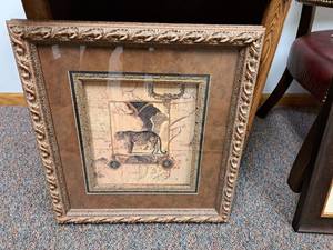 lot 355 image: Leopard Wall Art in Decorative Frame, Matted Under Glass