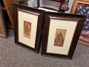 lot 356 image: Lot of (2) Leaf Framed Wall Art