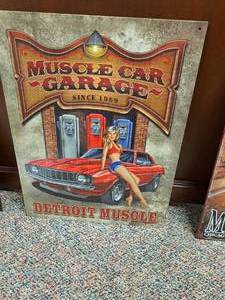 lot 294 image: Muscle Car Garage Metal Sign