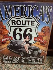 lot 295 image: Route 66 Americas Main Street Metal Sign