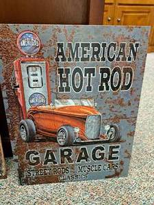 lot 296 image: Americas Hot Rod Garage Metal Sign
