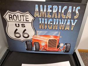lot 300 image: Route 66 Americas Highway Metal Sign