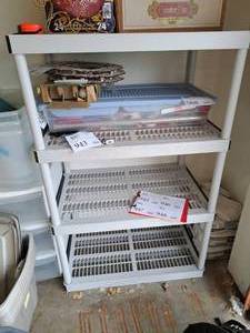 lot 944 image: Plastic Storage Shelf 4-tier