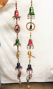lot 113 image: Super Colorful, Wonderful & Fun Musical Decorative Bells, Peacocks & Elephants Wall Hangings - Will Brighten Anyones Day Excellent Condition