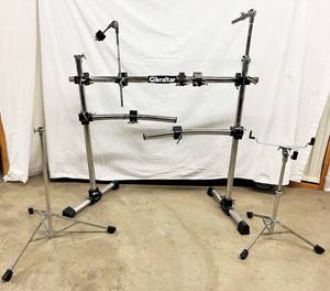 lot 14 image: WOW $$$$ Like New Gilbrater Drum Gig Racks With Extras