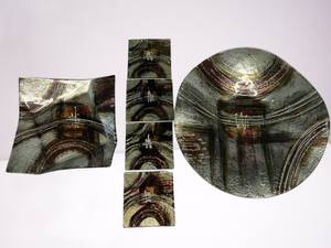 lot 24 image: Stunning 6 Piece Art Glass Serving Set