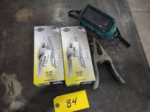 lot 84 image: (3) Ground Clamps & Torch Goggles...