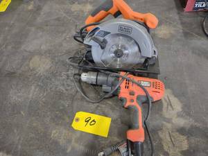 lot 90 image: Black & Decker Drill and Circular S...