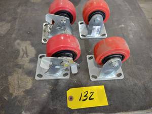 lot 132 image: (4) 4 Casters...