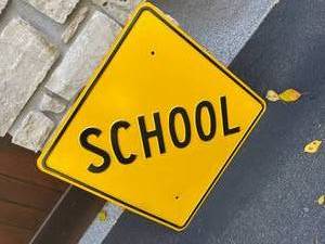 lot 247 image: Metal SCHOOL Sign