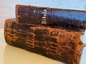 lot 30 image: 1870 German Bible and 1896 German Bible