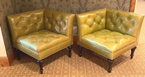 lot 13 image: Bernhardt Interiors Seetee in Green Leather from Gabberts