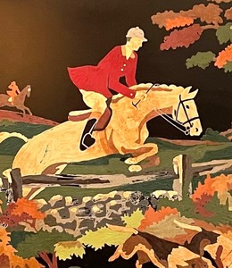 lot 113 image: Equestrian Themed Hand Painted Tray
