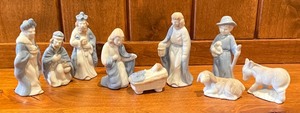lot 155 image: Glass Case with Nativity Figurines by Biedermann of Sri Lanka
