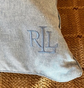 lot 152 image: Large Denim Accent Pillows by Ralph Lauren