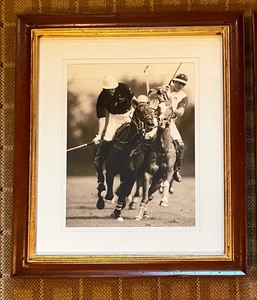 lot 164 image: Sepia Polo I and Sepia Polo IV Framed Polo Game Photography Prints