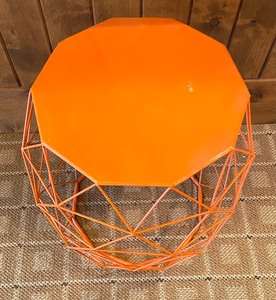 lot 193 image: Brilliant Orange Metal Side Table