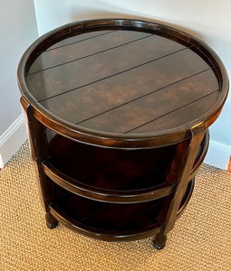 lot 46 image: Very Nice Three Tiered Lamp Table