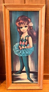 lot 197 image: Set of 4 Vintage Big Eye Harlequin Girls Prints by Sokoka Eden