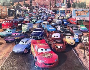 lot 394 image: Fantastic Framed Disney Cars Print