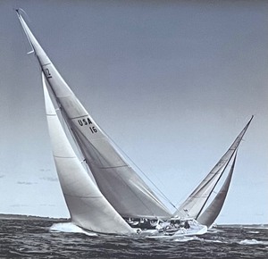 lot 422 image: Sensational Black and White Sailboat Photograph Print