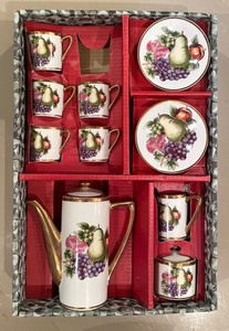 lot 428 image: Vintage Royal Crown Harvest Tea Set for 6 in Original Box