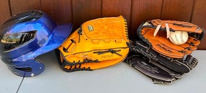 lot 387A image: Baseball Items including Gloves